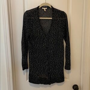 Eileen Fisher Black and White Textured Cardigan